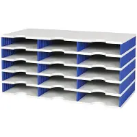 Styro Opslag van documenten, Trio sorteerbak 15 vakken H363xB723xD331mm Polyl grijs/blauw (A4)