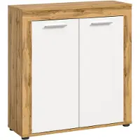 Ebuy24 Dressoir Jam - 80x35x88cm - 2 Deuren - Wotan Eik/wit