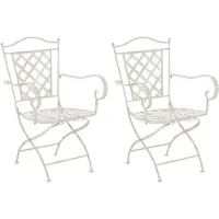 CLP Adara Set van 2 tuinstoelen - Metaal - antiek/creme