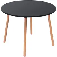 Paper Flow Bistrotafel Palomba, rond, 4-poots massief houten frame, Ø 1000 x H 750 mm, zwart/beuken