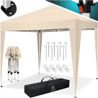 Kesser Partytent 3x3m Paviljoen Easy Up - Feesttent met Draagtas Waterdicht Opvouwbaar - Beige