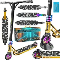 Kesser Stuntstep GT-Limit 360° voor Volwassenen en Kinderen - Step met Standaard ABEC 9 Kogellagers, 110 mm PU Wielen Stunt Scooter - Goud