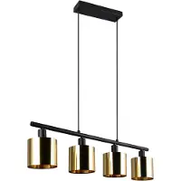 TRIO Hanglamp Jason zwart met goud 3-lichts