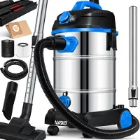 MASKO Alleszuiger Nat- en Droogzuiger 1800W + stopcontact, Blaasfunctie, Droog- & natzuigen | Industriële stofzuiger vuilreservoir 30L Bouwstofzuiger - Blauw
