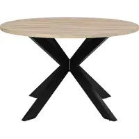 Vente-unique Eettafel TILKI - 4 personen - Mdf en metaal - Eiken en zwart