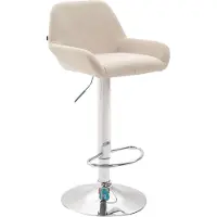 CLP Braga Barkruk - Stof creme chroom