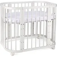 Waldin Multifunctioneel 5 in 1 Babybed / peuterbed incl. matras - Wit