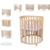 Waldin Oval Combibed 7‑in‑1 - Natural inclusief matras