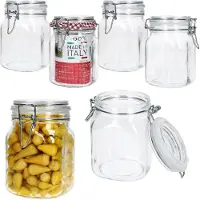 MamboCat 6er Set Einmachglas eckig Bügelverschluss PRIMA 1L - 17211020S