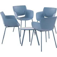 CLP Minota Tuinset - Set van Minot tafel en Alpena stoelen - weerbestendig - UV-bestendig - blauw 4 stoelen