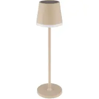 Globo Solarlamp tafellamp buitenlamp zandkleurig terraslamp tafellamp balkon IP44 spatwaterdicht oplaadbare batterij , LED warm wit, DxH 11x41 cm