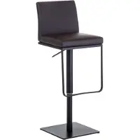 CLP barkruk Panama, bekleding van kunstleer, draaibaar, traploos in hoogte verstelbaar, draagvermogen tot 240 kg | Kleur: bruin, frame: zwart
