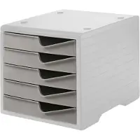 Styro Ladebox styroswing, 5 laden, uittrekstop & verzonken greep, stapelbaar, B 270 x D 340 x H 255 mm, polystyreen, grijs-taupe
