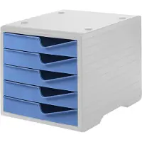 Styro Ladebox styroswing, 5 laden, uittrekstop & verzonken greep, stapelbaar, B 270 x D 340 x H 255 mm, polystyreen, grijs-korenbloemig