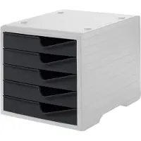 Styro Ladebox styroswing, 5 laden, uittrekstop & verzonken greep, stapelbaar, B 270 x D 340 x H 255 mm, polystyreen, grijs-antraciet