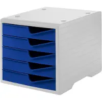 Styro Ladebox styroswing, 5 laden, uittrekstop & verzonken greep, stapelbaar, B 270 x D 340 x H 255 mm, polystyreen, grijsblauw