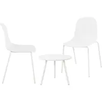 CLP Berdin tuinset - voor de tuin - loungeset - Set van tafel Berea en 2 stoelen Hardin - UV-bestendig - Tuinmeubelen - wit