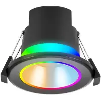 Sylvania Smart Inbouwarmatuur | Rond | Zwart | RGB + 2700-6500K | 4.5W