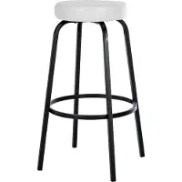 CLP Kamari Barkruk - met metalen frame - met voetsteun - mat zwart/wit