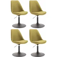 CLP Maverick Set van 4 Eetkamerstoelen - Stof groen zwart
