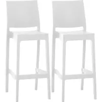 CLP Maya Set van 2 barkrukken - Kunststof - wit/wit