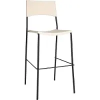 CLP Barkruk Genua - Stapelbaar - Zithoogte 77 cm - Kunststof - creme/zwart