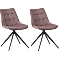 CLP Merna Set van 2 eetkamerstoelen - klassiek - Draaibaar - zonder armleuning - met rugleuning - Fluweel/bruin