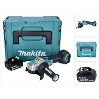 Makita DGA 521 T1X1J accu haakse slijper 18 V 125 mm X-LOCK Brushless + 1x accu 5,0 Ah + Makpac - zonder oplader