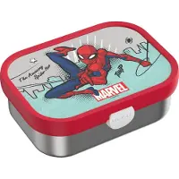 Mepal RVS bento lunchbox Campus - 750 ml - Broodtrommel met vakjes voor kinderen - Geschikt voor 4 boterhammen - Lunchbox RVS - Spiderman