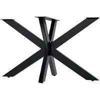CLP Hardwick Tafelpoten - metaal - doe-het-zelf - hoogte van 71 cm - Stervormig tafelframe - gepoedercoat - zwart