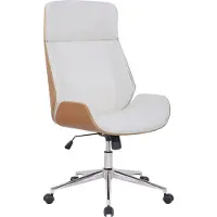 CLP Varel Bureaustoel - Ergonomisch - Voor volwassenen - Kunstleer - natura/wit