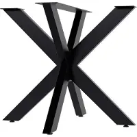CLP Hardwick Tafelpoten - metaal - doe-het-zelf - hoogte van 71 cm - Stervormig tafelframe - gepoedercoat - zwart