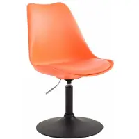CLP Esskamerstoel Maverick, kunststof, draaibaar, met hoogteverstelling, oranje zitting, zwart frame