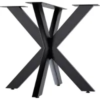 CLP Biloxi tafelpoten - metaal - voor doe-het-zelf - Hoogte 71 cm - Stervormig tafelframe van gepoedercoat staal - zwart 85x85 cm