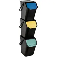 Practic Bini - Set van 3 recyclebakken - prullenbakken - Prullenbak - van 25 l