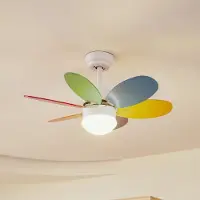 LINDBY plafondventilator met verlichting Litur, stil, Ø 77 cm, E27 Litur, wit / opaal, Kinderkamer, metaal, Modern