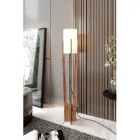 Opviq , hoogwaardige staande lamp van craftpapier en MDF, walnoot, 135 cm hoog | 1 x E27, max. 40 W | IP23, ideaal voor Scandinavische woonkamers, elegant design.
