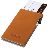 Tony Perotti Furbo Leren RFID Pasjeshouder Slim met buitenvak - Honing