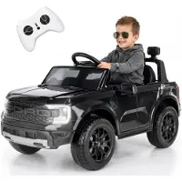 Sun baby Ford Elektrische Kinderauto met Afstandsbediening - 12V Accuvoertuig - MP3 Muziekspeler - Vering - Voor Kinderen 3-6 Jaar - Zwart