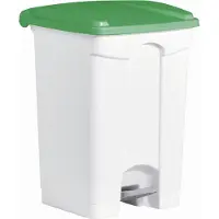 Helit Vuilnisbak met pedaal, 45 liter, wit/groen (5690704)