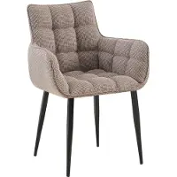 CLP Essstoel Tirana met beklede stofbekleding in terra bruin, frame in zwarte kleur