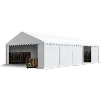 Sonstiges Opslagtent 5x10 m met ritssluitingen - 2,0m zijwandhoogte, PVC 750, met grondframe, wit