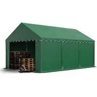Sonstiges Opslagtent 3x6 m met ritssluitingen - 2,0m zijwandhoogte, PVC 750, met grondframe, donkergroen