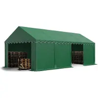 TOOLPORT Opslagtent 4x8 m met ritssluitingen - 2,0m zijwandhoogte, PVC 700, donkergroen