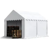 TOOLPORT Opslagtent 3x4 m met ritssluitingen - 2,0m zijwandhoogte, PVC 700, wit