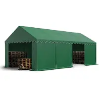 Sonstiges Opslagtent 4x8 m met ritssluitingen - 2,0m zijwandhoogte, PVC 750, met grondframe, donkergroen
