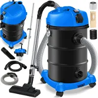 MASKO Alleszuiger 6IN1 Nat- en Droogzuiger 2300W + stopcontact, Blaasfunctie, Droog- & natzuigen | Industriële stofzuiger vuilreservoir 30L Bouwstofzuiger - Blauw