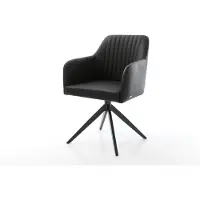 DELIFE Eetkamerstoel Greg-Flex echt leer zwart kruisframe breed zwart pocketveer kern