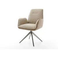 DELIFE Draaistoel Zoa-Flex materiaalmix mud kruisframe breed roestvrij staal 360° draaibaar rocker-functie pocketveer kern