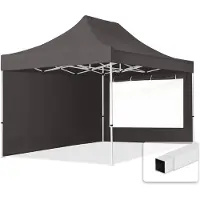 TOOLPORT 3x4,5 m Easy up partytent, ECONOMY staal 30m met zijwanden (panorama), donkergrijs